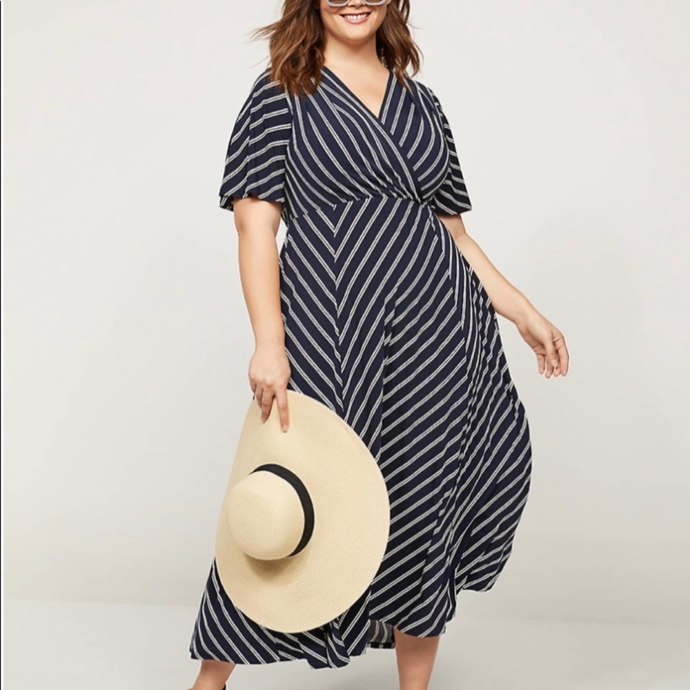 Striped Faux Wrap Midi 18/20